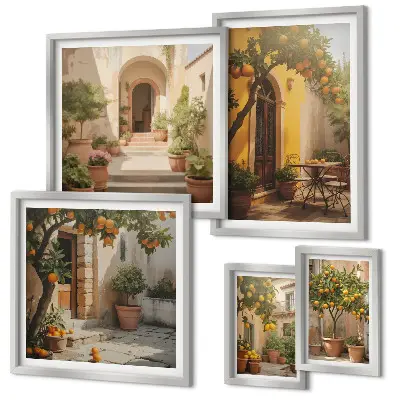 Gallery wall Charming orange streets