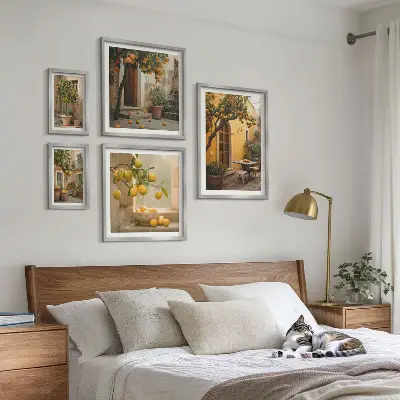 Citrus fruits in the garden framed photo set