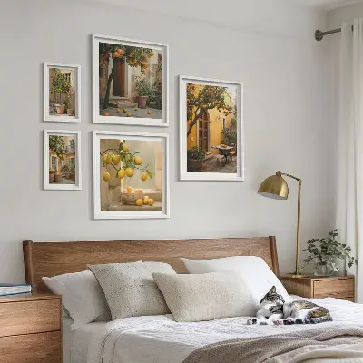 Framed photo set Citrus fruits in the garden