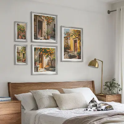 Framed photo set Citrus fruits in gardens