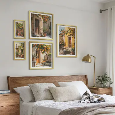 Framed photo set Citrus fruits in gardens