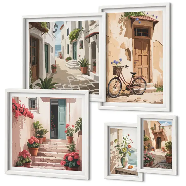 Gallery wall Charming streets with a bicycle