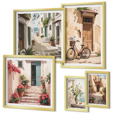 Gallery wall Charming streets with a bicycle