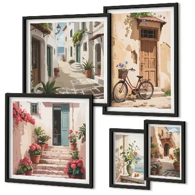Gallery wall Charming streets with a bicycle