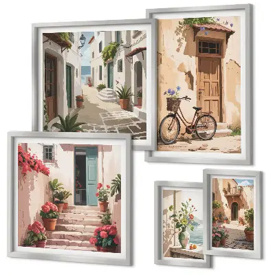 Gallery wall Charming streets with a bicycle