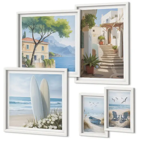 Framed photo set Stylish seaside views