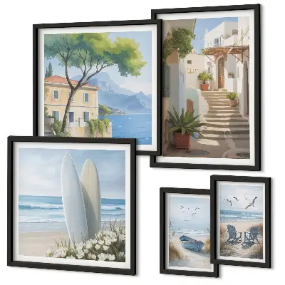 Framed photo set Stylish seaside views