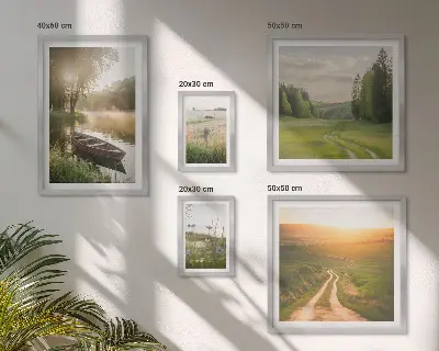 Set of 5 wall art pieces Landscapes of water and greenery