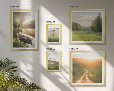 Landscapes of water and greenery wall art set of 5 pieces