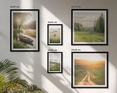 Landscapes of water and greenery wall art set of 5 pieces