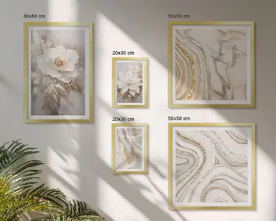 Framed photo set Abstract floral motifs, elegance