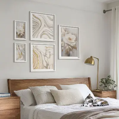 Framed photo set Abstract floral motifs, elegance
