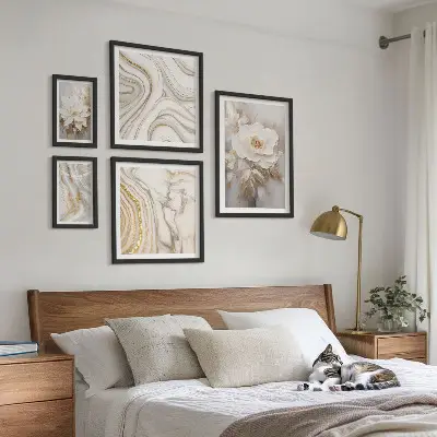 Framed photo set Abstract floral motifs, elegance