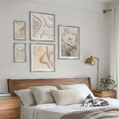 Gallery wall Floral motifs abstract elegance
