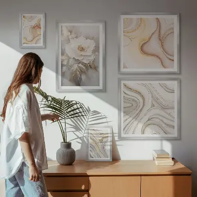Gallery wall Floral motifs abstract elegance