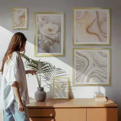 Gallery wall Floral motifs abstract elegance