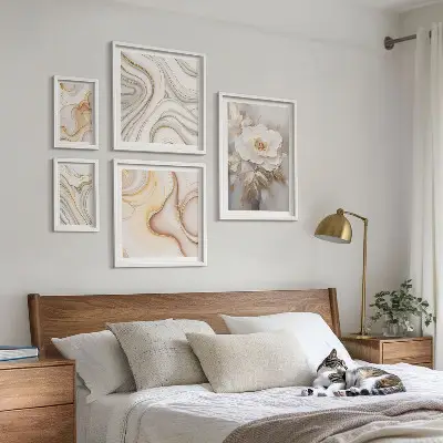 Gallery wall Floral motifs abstract elegance