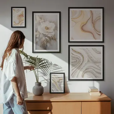 Gallery wall Floral motifs abstract elegance