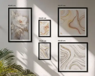 Gallery wall Floral motifs abstract elegance