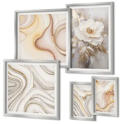 Gallery wall Floral motifs abstract elegance