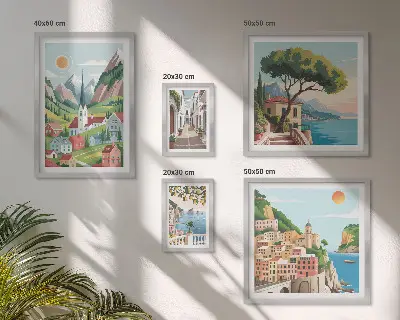 Framed photo set Charming mountains and towns