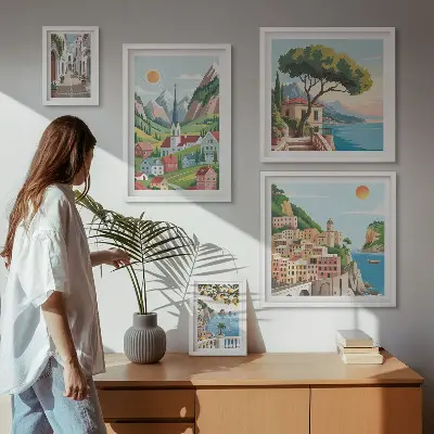 Framed photo set Charming mountains and towns
