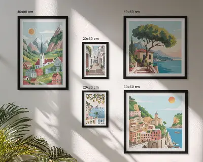 Framed photo set Charming mountains and towns