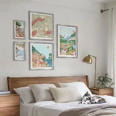 Set of 5 wall art pieces Charming landscapes for relaxation