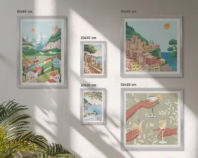 Set of 5 wall art pieces Charming landscapes for relaxation