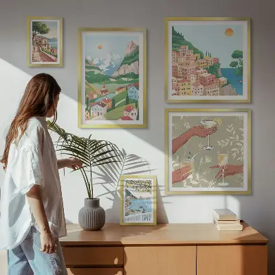 Set of 5 wall art pieces Charming landscapes for relaxation