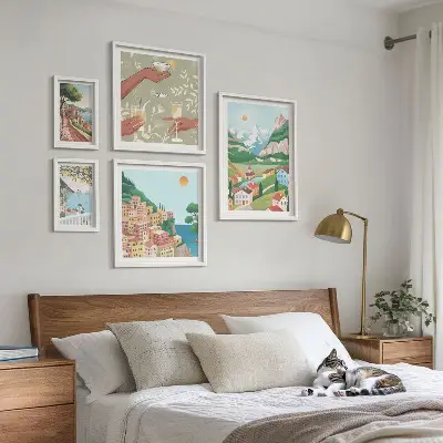 Set of 5 wall art pieces Charming landscapes for relaxation