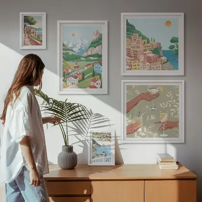 Set of 5 wall art pieces Charming landscapes for relaxation