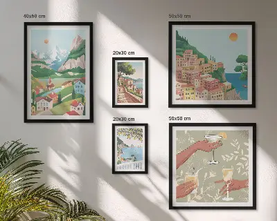 Set of 5 wall art pieces Charming landscapes for relaxation