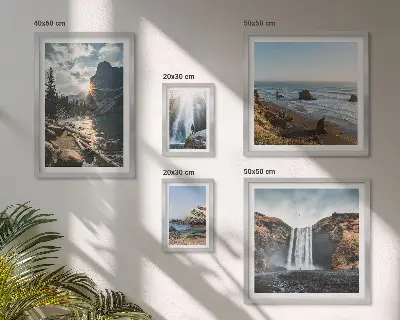 Framed photo set Landscapes waterfalls beaches