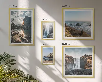 Framed photo set Landscapes waterfalls beaches