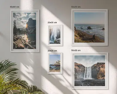 Framed photo set Landscapes waterfalls beaches