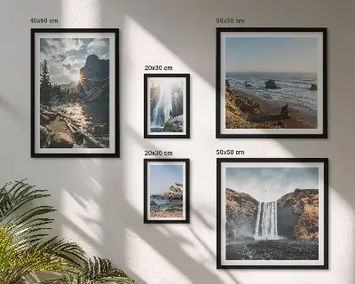 Framed photo set Landscapes waterfalls beaches