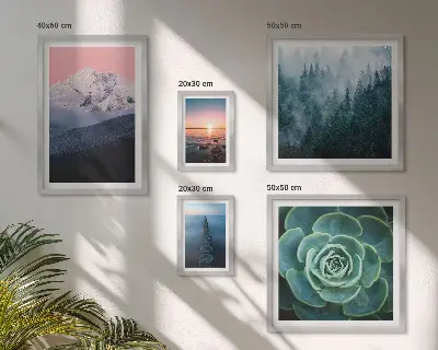 Set of 5 wall art pieces Landscapes mountains sea boho