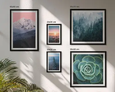 Set of 5 wall art pieces Landscapes mountains sea boho
