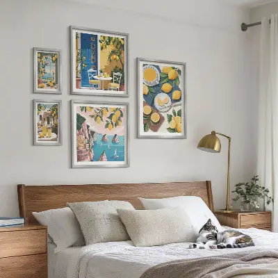 Gallery wall Lemon freshness boho summer