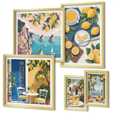 Gallery wall Lemon freshness boho summer