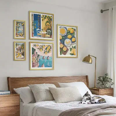 Gallery wall Lemon freshness boho summer