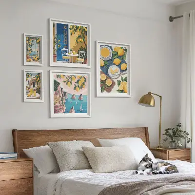 Gallery wall Lemon freshness boho summer