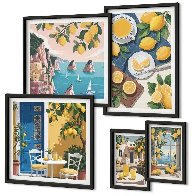 Gallery wall Lemon freshness boho summer