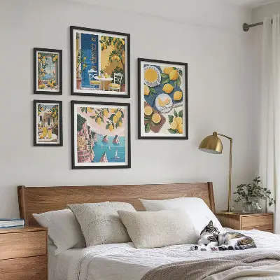 Gallery wall Lemon freshness boho summer