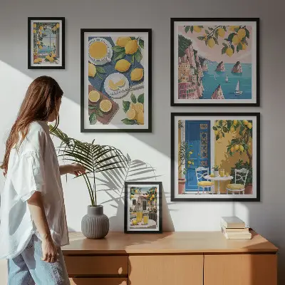 Gallery wall Lemon freshness boho summer