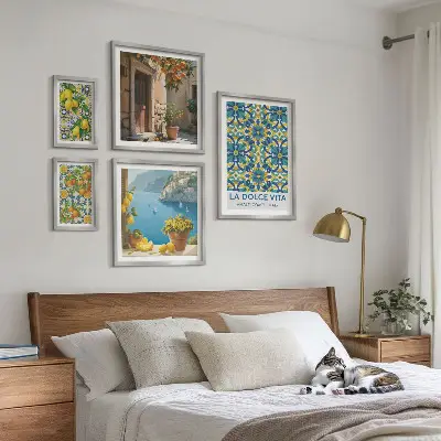 Gallery wall Italian Amalfi citrus flowers