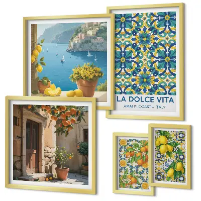 Gallery wall Italian Amalfi citrus flowers