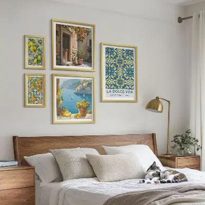 Gallery wall Italian Amalfi citrus flowers