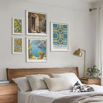 Gallery wall Italian Amalfi citrus flowers